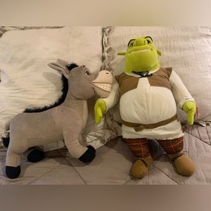 Shriek and donkey full size stuffed animals